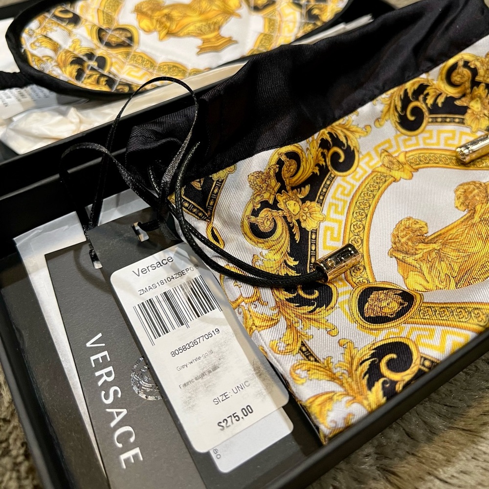 Versace Women's Gold and Black Face Mask Set